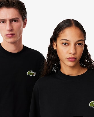 Unisex Loose Fit Heavy Cotton Badge T-Shirt