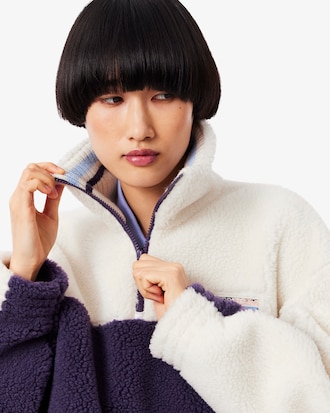 Women's High-Neck Oversized Fleece Sweatshirt