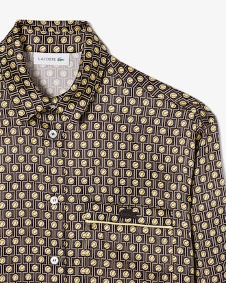 Oversized Printed Satin Shirt