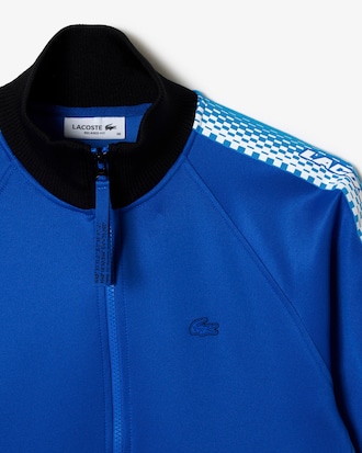 Sweatshirt zipp&eacute; femme loose fit avec bandes sigl&eacute;es