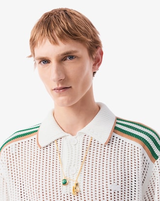 Men's Runway Long Sleeve Knit Polo