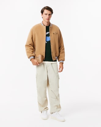 Men's Crocodile Motif Wool Sweater