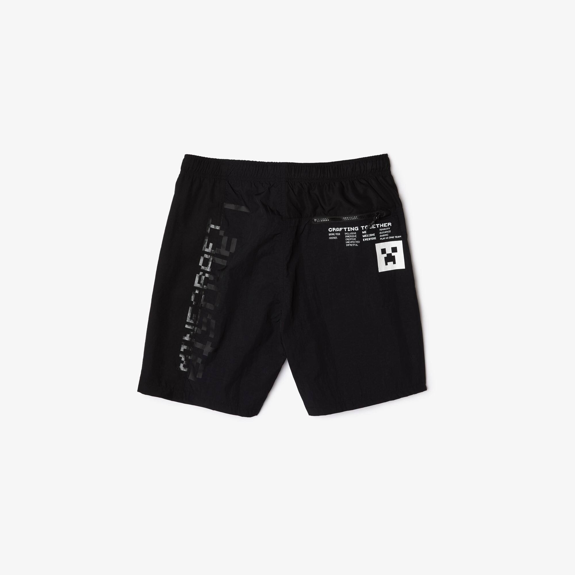 Lacoste LIVE x Minecraft Men's Black Graphic Print Loose Fit