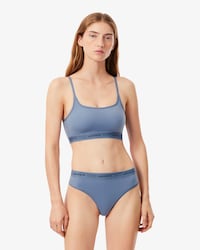 Scallop Waist Microfiber String Briefs