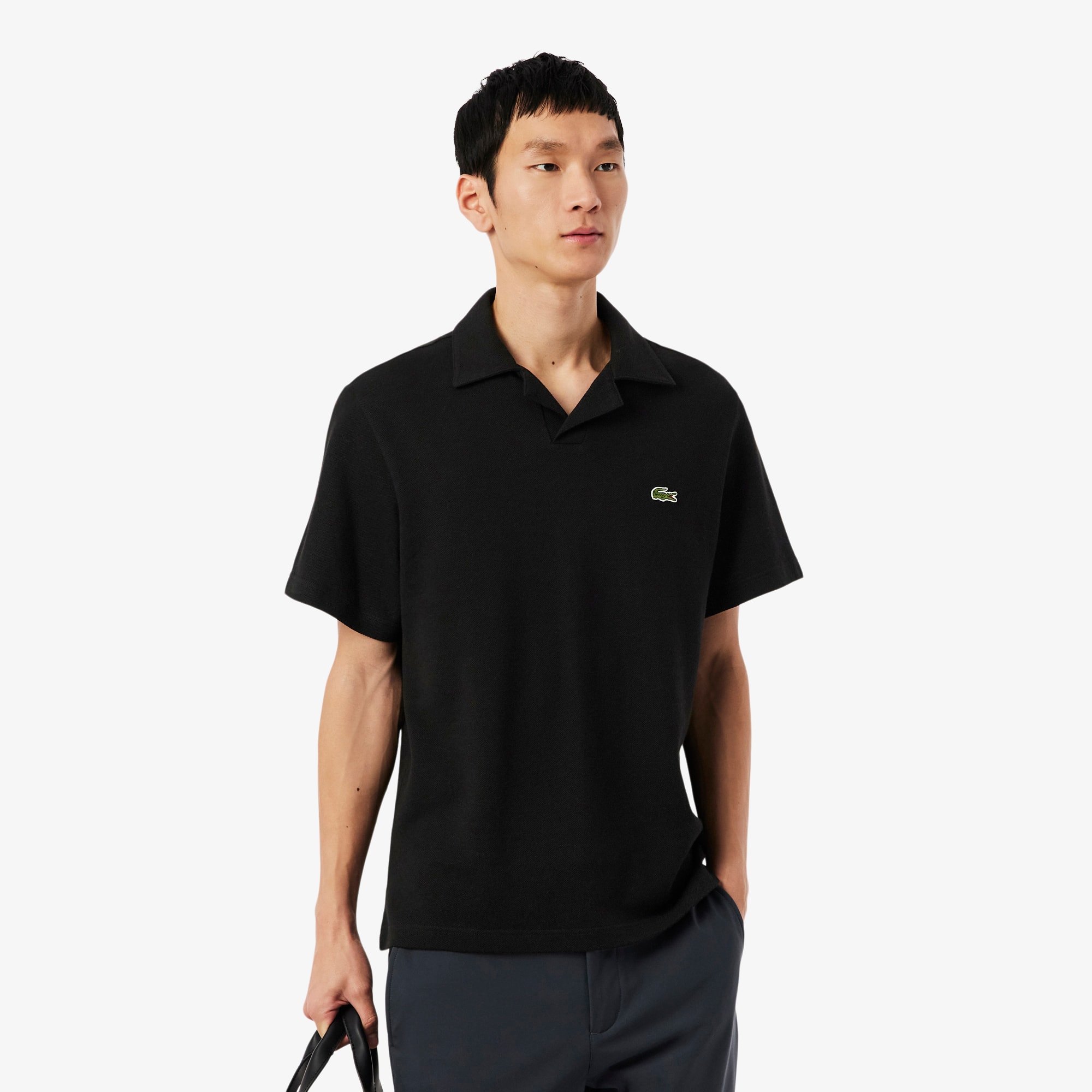 LACOSTE ポロシャツ US 5 モノグラムジャカードコットンニットポロシャツ DF0849 - ラコステ
