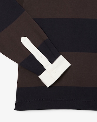 Men's Relaxed Fit Striped Rugby Polo
