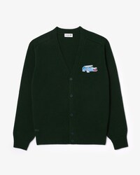 Men's Wool Crocrodile Badge Cardigan