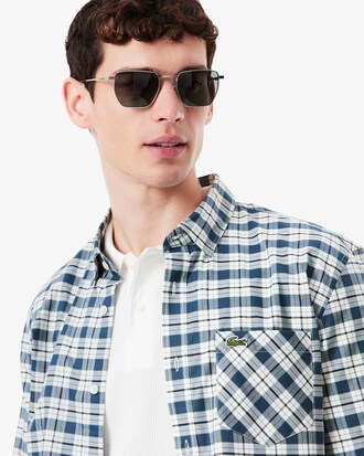 Men's Regular Fit Stretch Plaid Shirt