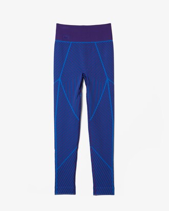 Legging femme Lacoste SPORT sans couture avec rayures contrast&eacute;es
