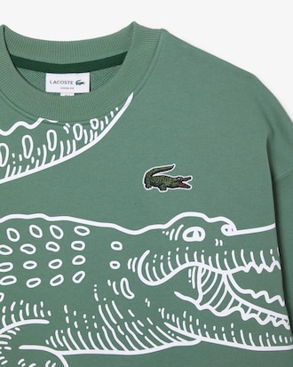 Men&rsquo;s Crew Neck Loose Fit Croc Print Sweatshirt