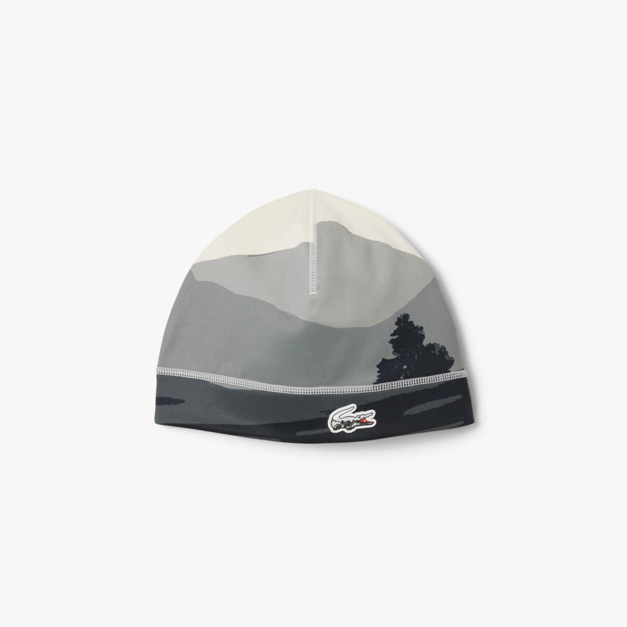Lacoste Men's Sport Landscape Print Fleece Beanie - One Size In Gray