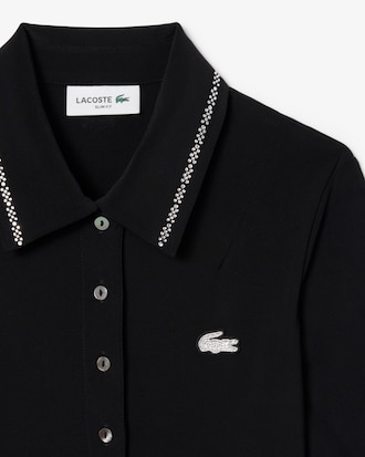 Women's Slim Fit Diamanté Crocodile Polo Collar Dress