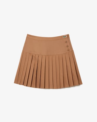 Women's Pleated Button Waist Skirt