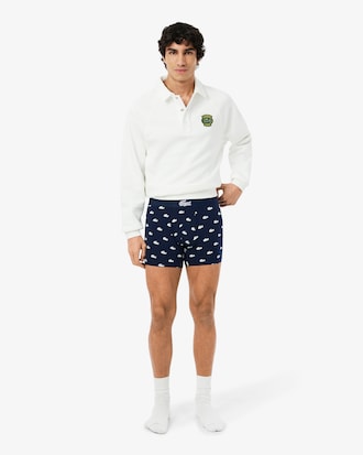 Lot de 3 boxers longs coton stretch imprim&eacute;