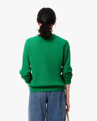 Women's Relaxed Fit V-Neck Wool Cardigan