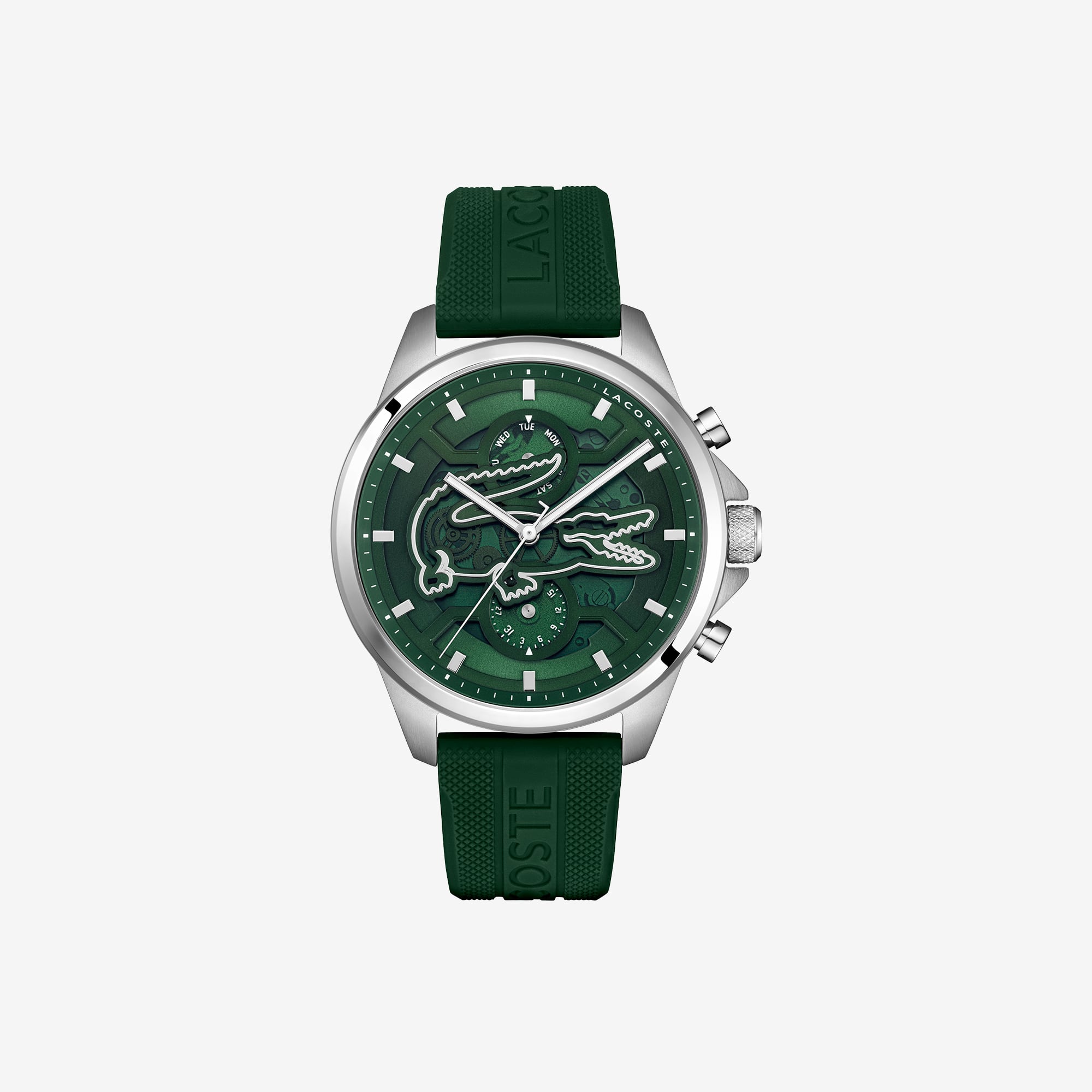 Lacoste Men's Quartz Arthor Green Silicone Strap Watch 43mm - Green