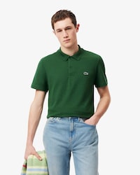 Men's Regular Fit Long Sleeve Cotton Blend Polo