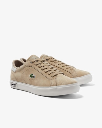 Sneakers Powercourt homme Lacoste en cuir tons contrast&eacute;s