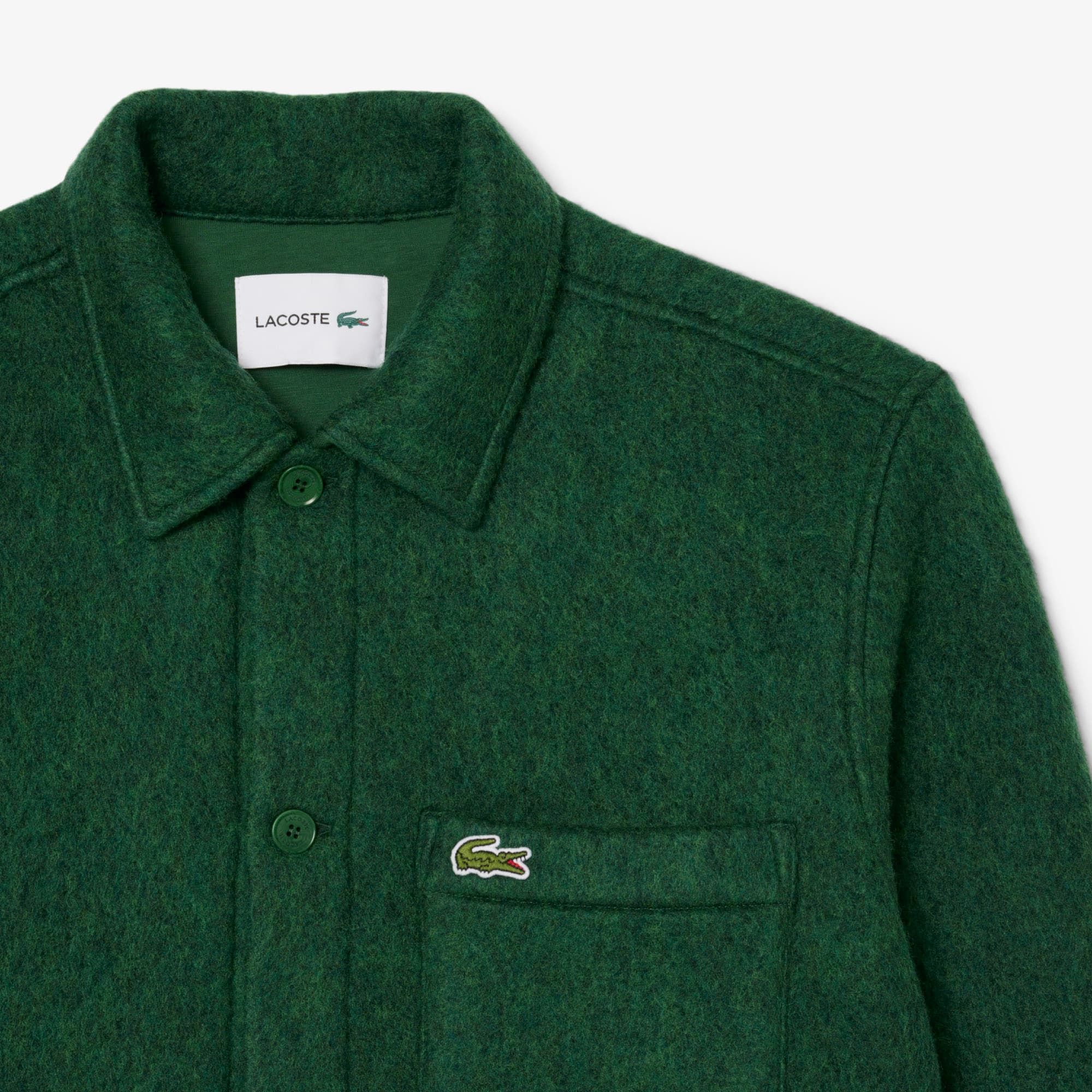LACOSTE ウールシャツ Men's Wool Blend Overshirt - Button Down Shirts - New In 2026
