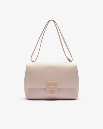 Croco Turn Large Leather Shoulder Bag