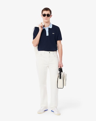 Polo de corte clásico con cuello en contraste L.12.12 para hombre