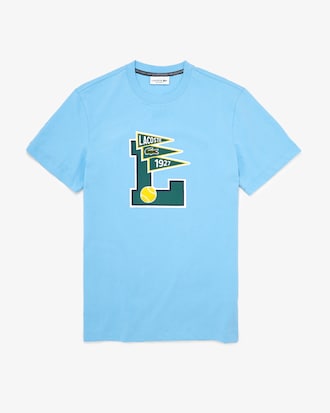 Men&rsquo;s Crew Neck Pennants L Badge Cotton T-Shirt