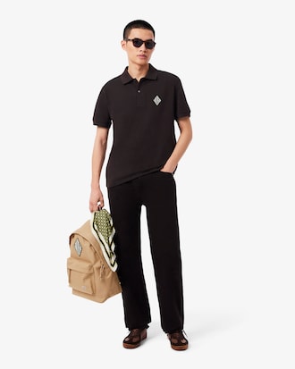 Classic Fit Badge Accent Piqué Polo Shirt