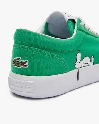 Sneakers Jump Serve Lacoste&nbsp;x Peanuts enfant en toile &agrave; lacets