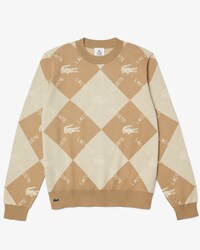 Men&rsquo;s Lacoste LIVE Monogram Patterned Jacquard Cotton Sweater