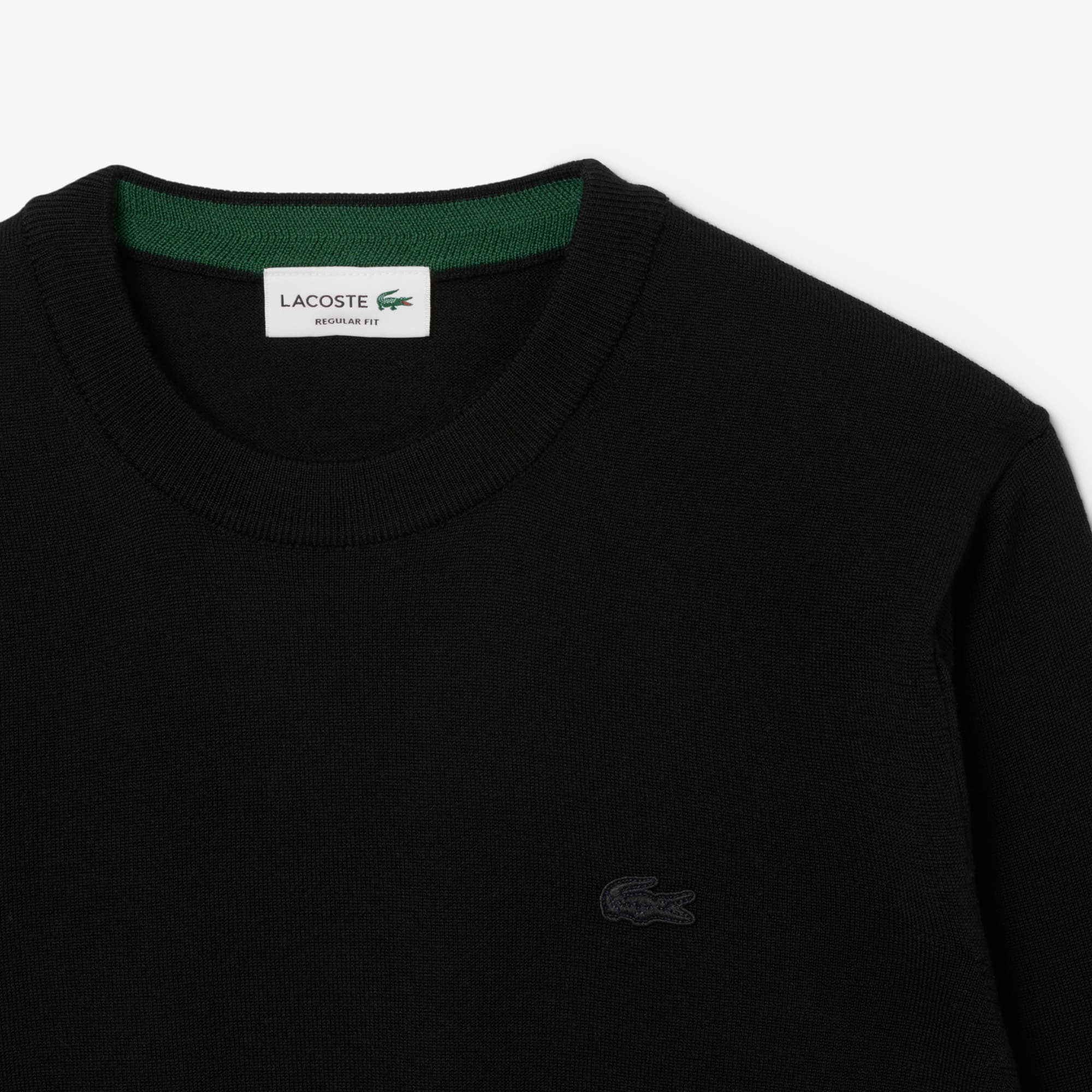 Tシャツ・カットソー LACOSTE Men Sweater AH1969 EL6 ANTRACITE GREY Men's Merino Wool Crew Neck Sweater - Sweaters & Sweatshirts