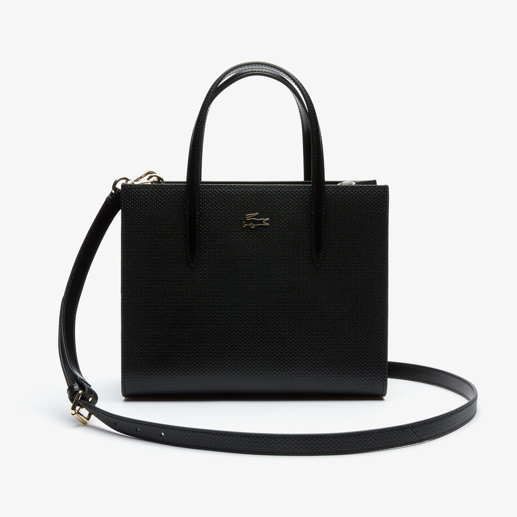 Purses And Handbags Clutches Totes Lacoste Women S Chantaco Dual Carry Piqué Zip Leather