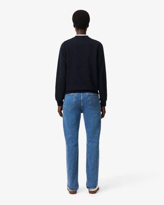 Jeans De Mezclilla Corte Recto