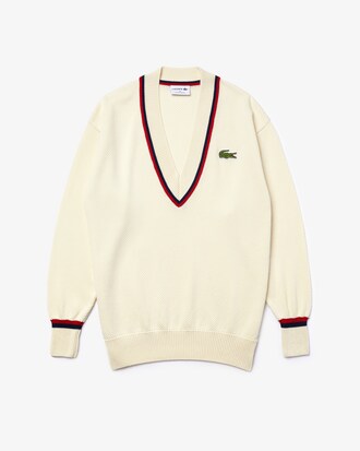 Women&rsquo;s Made In France V-neck Honeycomb Knit Sweater