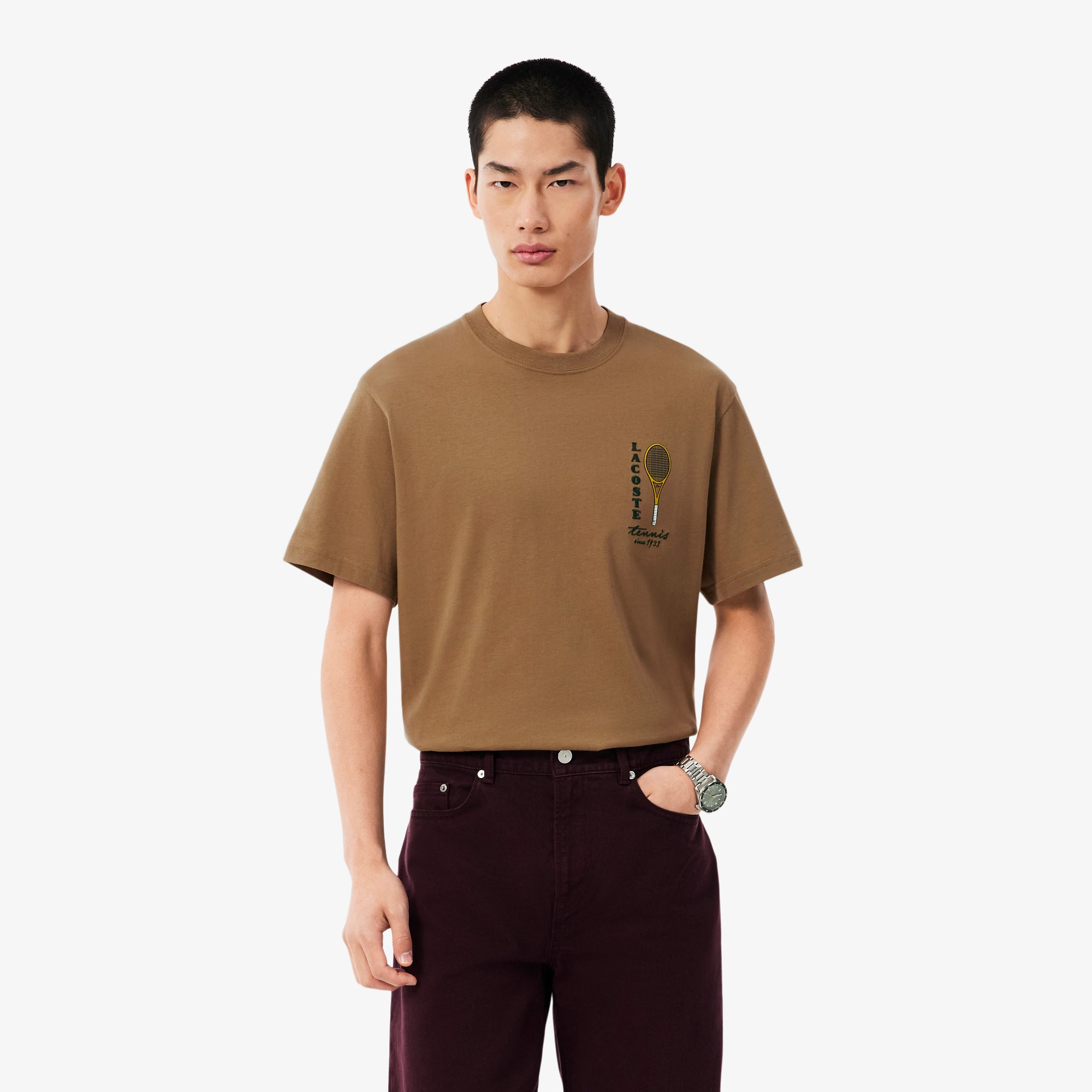 Lacoste Printed Embroidery Accent Cotton Jersey T-shirt