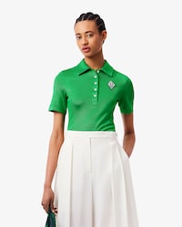 Women's Runway Slim Fit Satin Piqué Polo