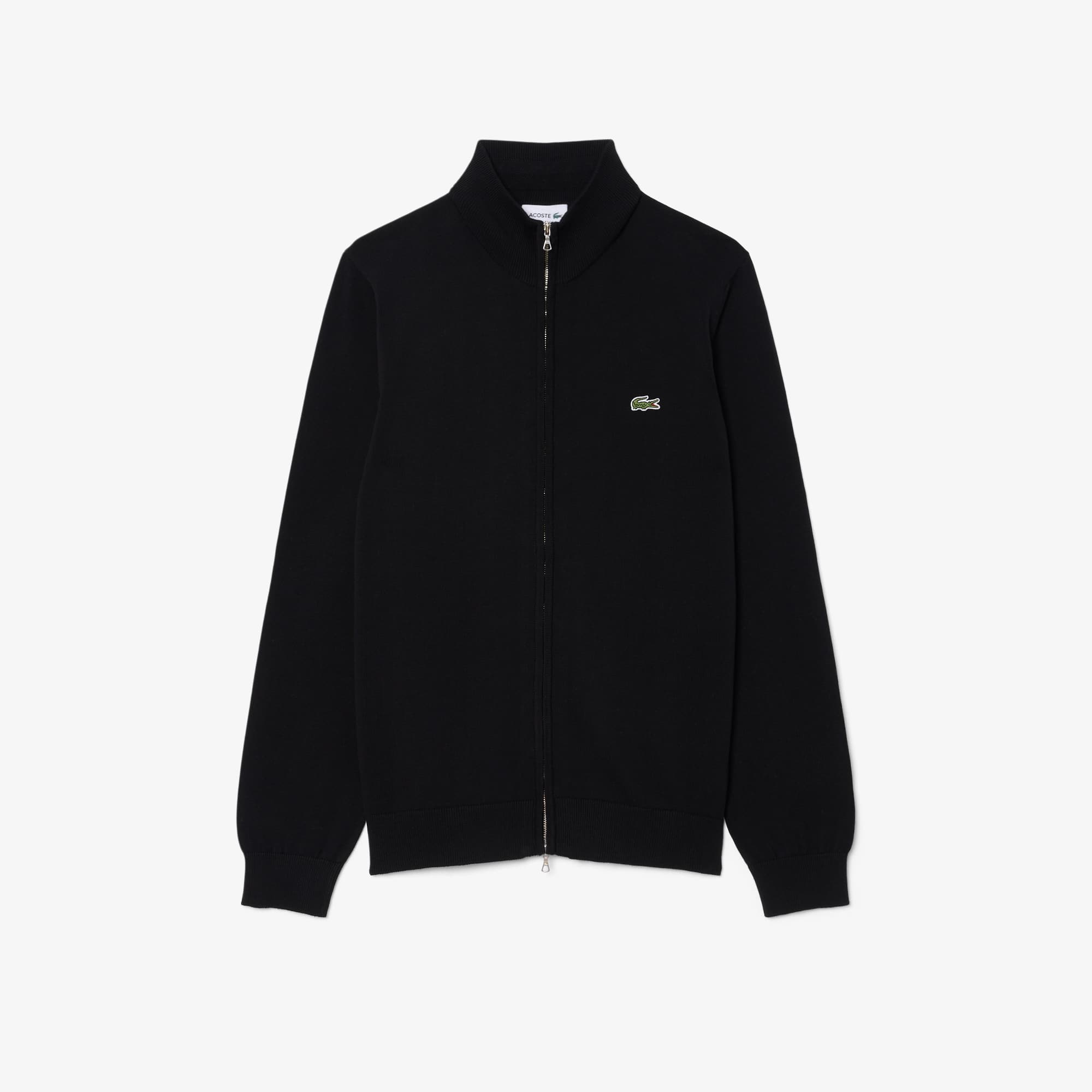 Men's Zip-Up High-Neck Cotton Sweater