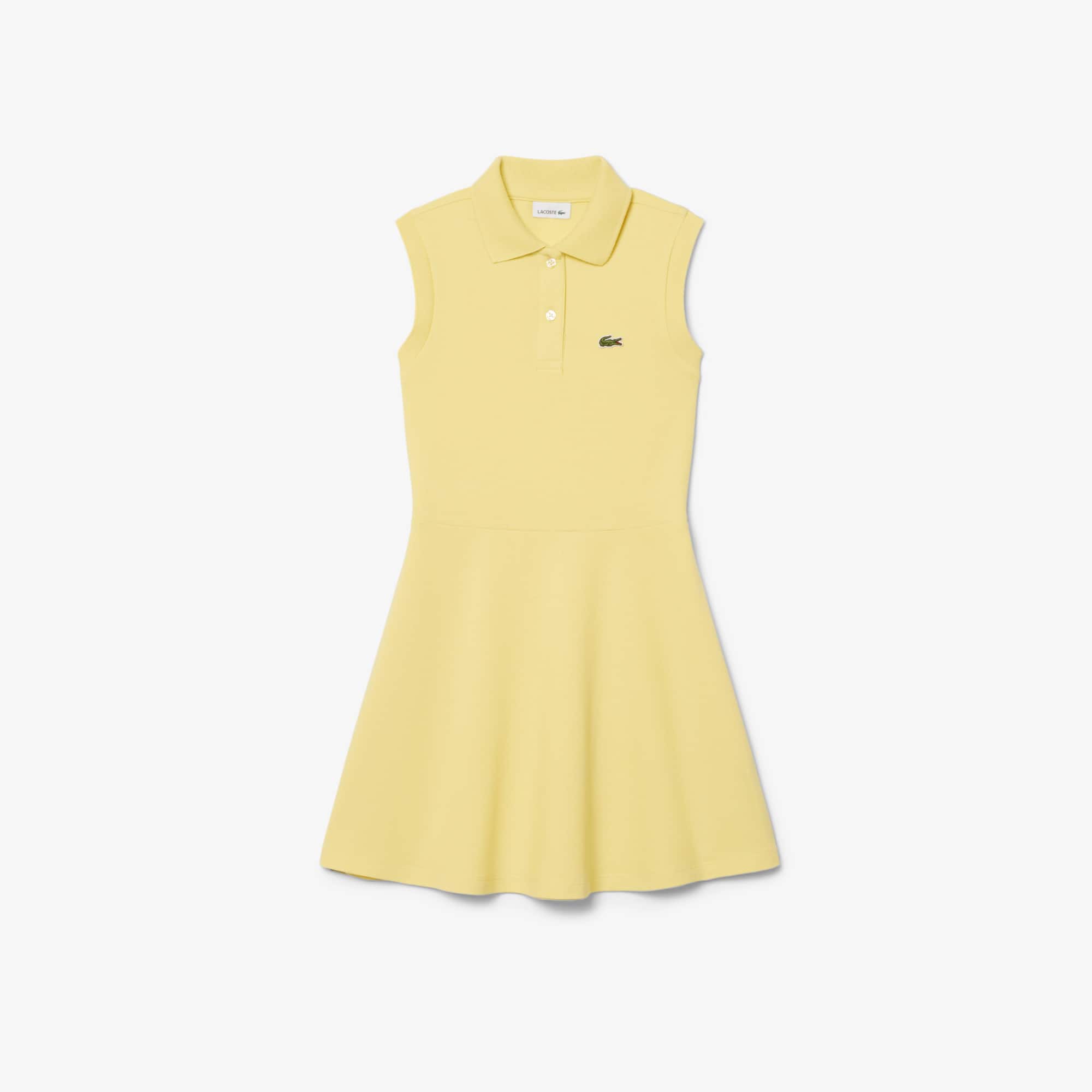 Lacoste Sleeveless Stretch Piqué Dress - 8 Years In Yellow
