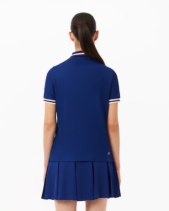 Women's UV Protect Stripe Collar Tennis Polo