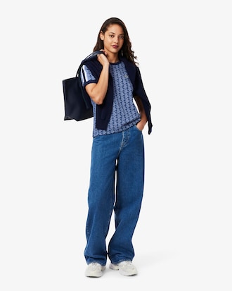 Playera Ajustada Con Monograma Para Mujer