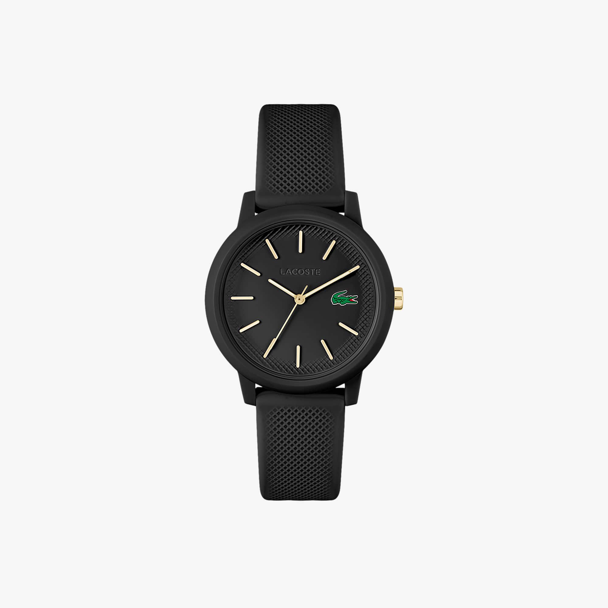 LACOSTE 腕時計 L.12.12 2001212 ブラック ユニセックス Women's Lacoste.12.12 Black Silicone Strap Watch - Watches