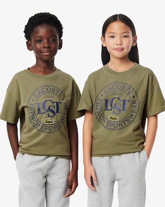 Kids' Contrast Badge Cotton T-Shirt