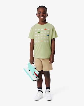 Crocodile Print Cotton T-Shirt