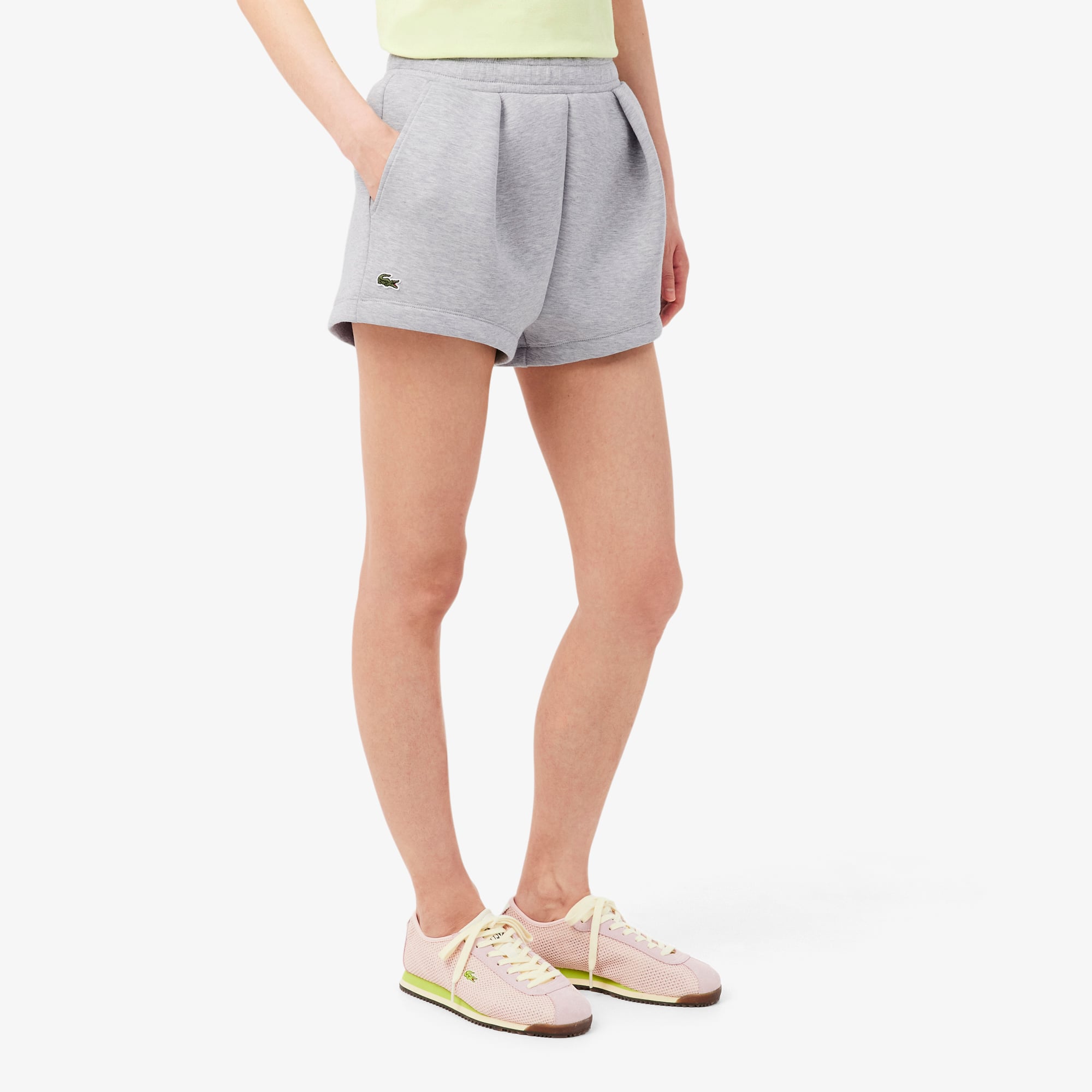Pleated Cotton Shorts
