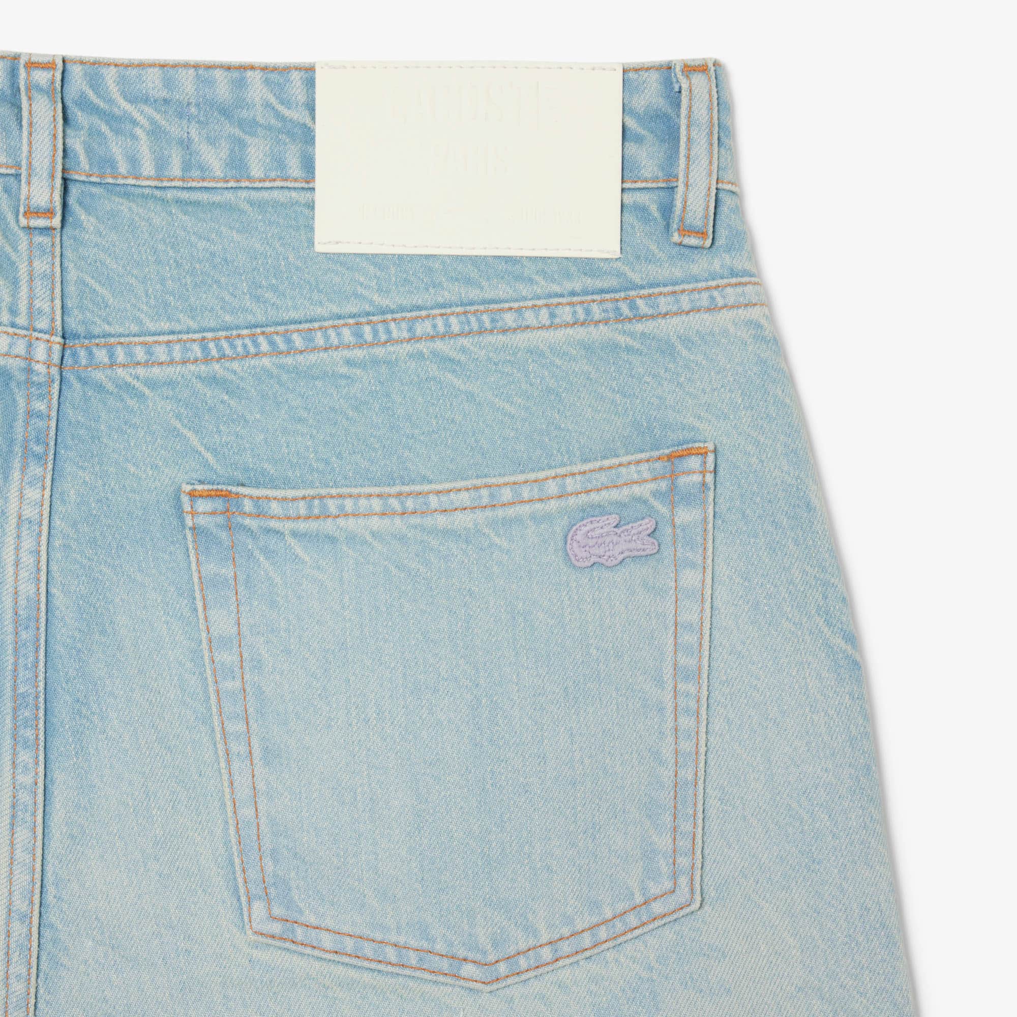 Men's Straight Fit Landscape Motif Denim Jeans - Pants
