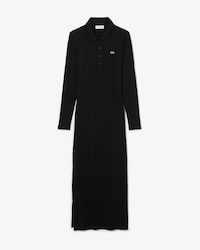 Women's Slim Fit Ribbed Cotton Polo Collar Dress