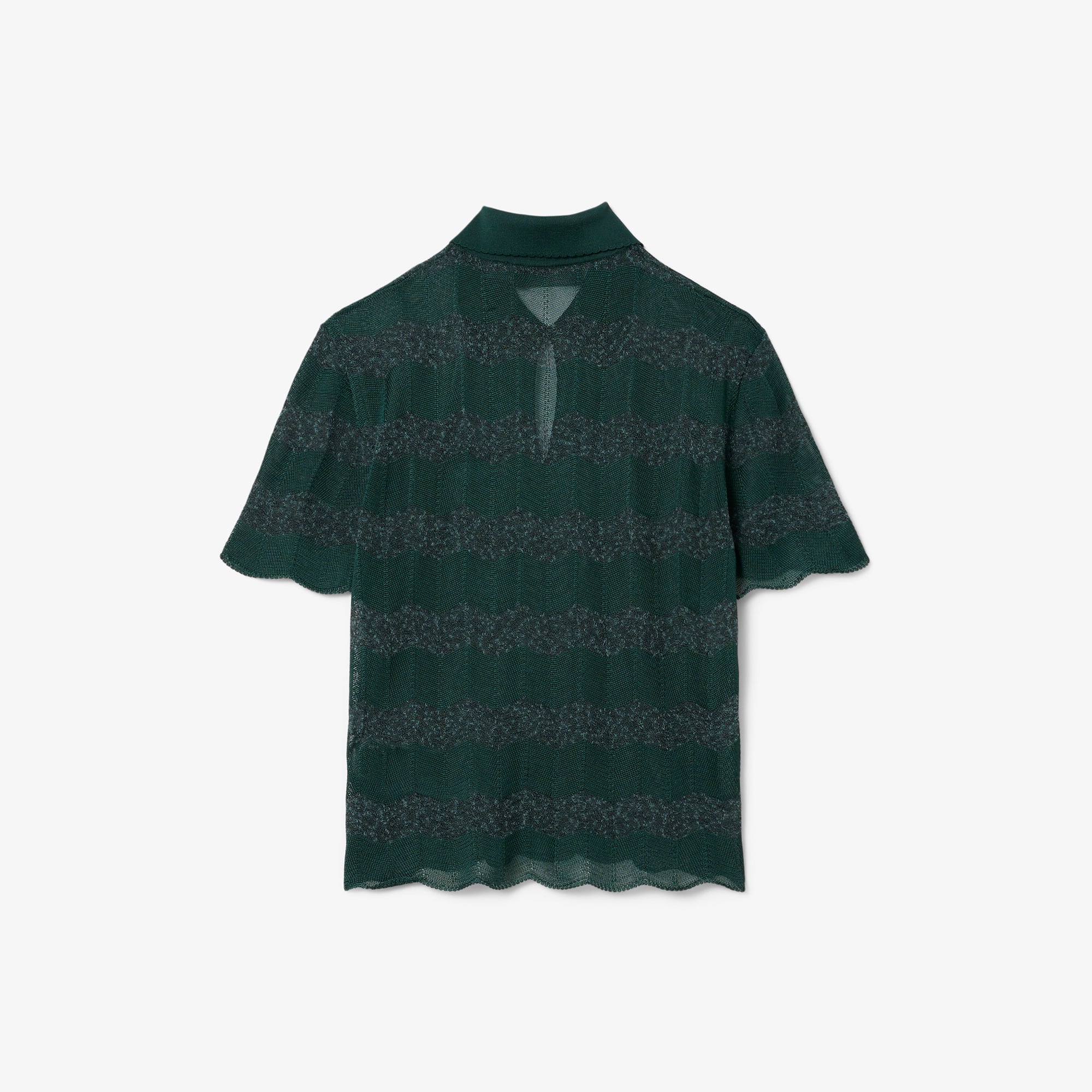 Runway Pointelle Polo Collar Sweater