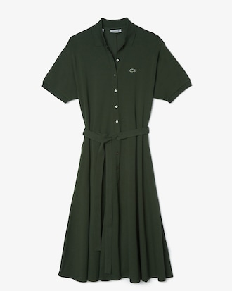 Women's Cotton Piqu&eacute; Belted Polo Dress