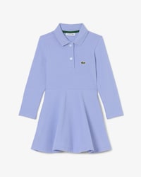Girls' Long Sleeve Stretch Piqué Polo Dress