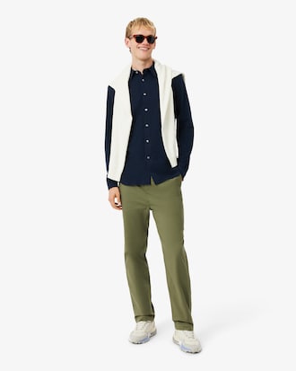 Camisa Para Hombre Slim Fit En Piqu&eacute; De Algod&oacute;n