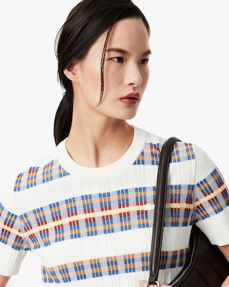 Women's Short Sleeve Rib Knit Sweater
